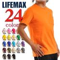 ライフマックスLIFEMAX/5.3ozユーロ半袖無地Tシャツ/メンズ/カラー